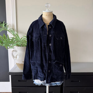 Unbranded Navy Corduroy Utility Jacket – Chic Cobalt Blue Layer L